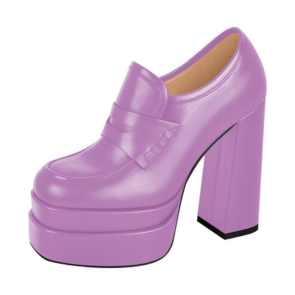 Double Platforms Chunky High Heel Loafers Crossdressing Pumps