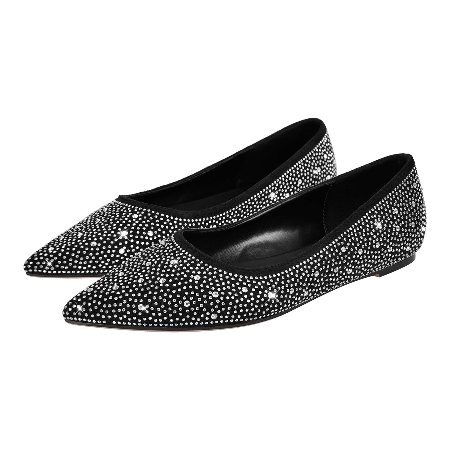 Rhinestone Pointed Toe Crossdressing Flats