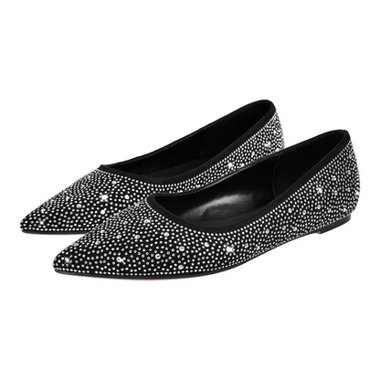 Rhinestone Pointed Toe Crossdressing Flats