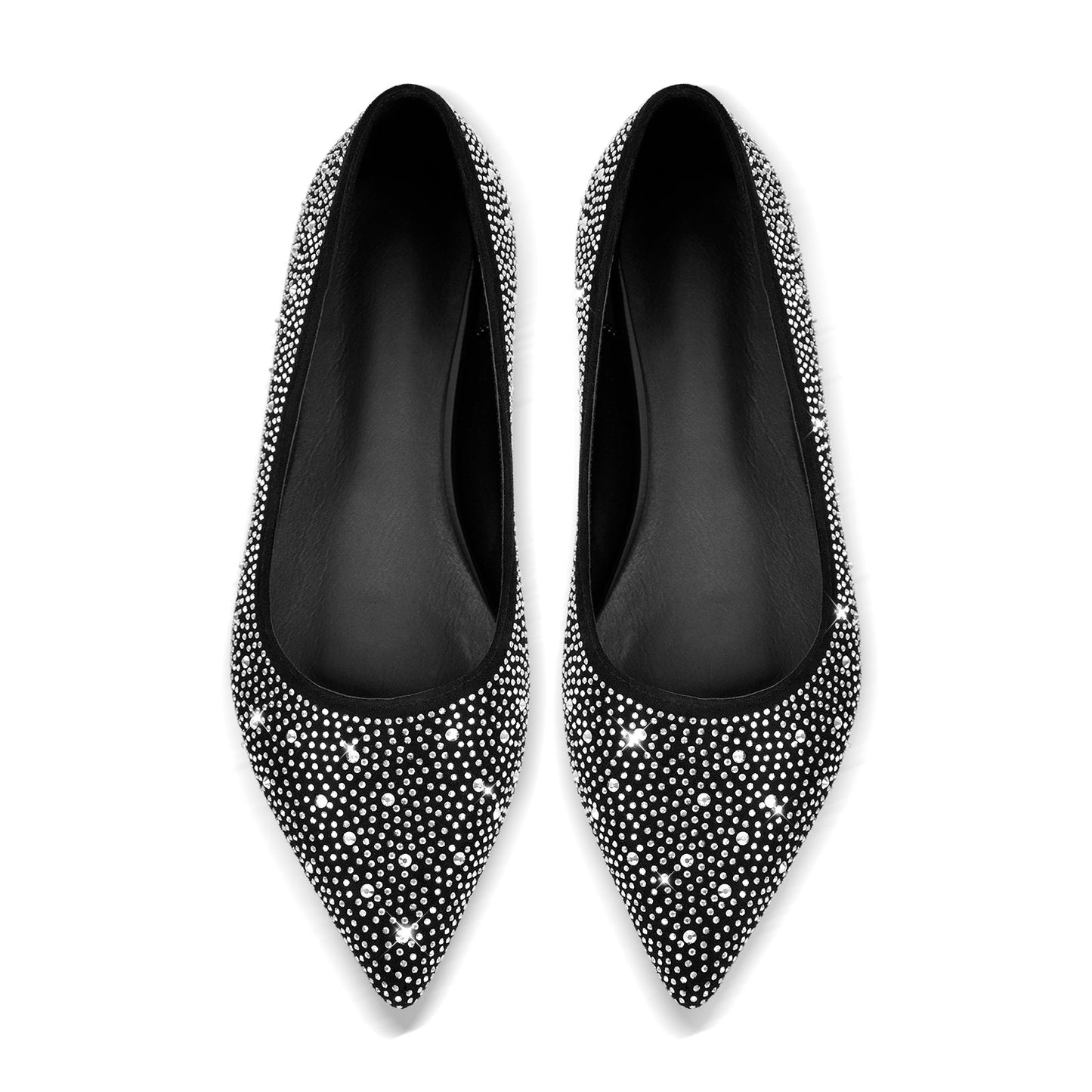 Rhinestone Pointed Toe Crossdressing Flats