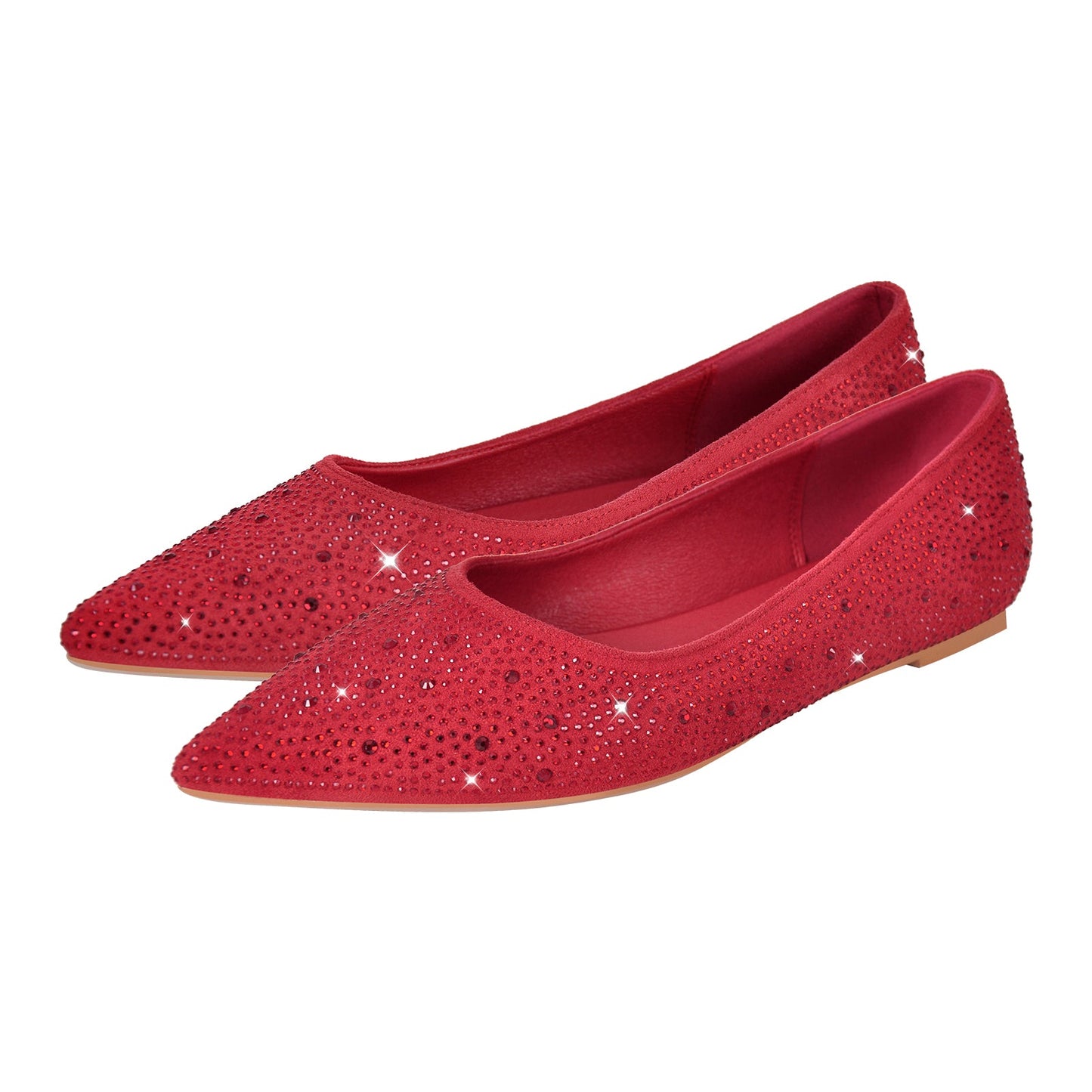 Rhinestone Pointed Toe Crossdressing Flats