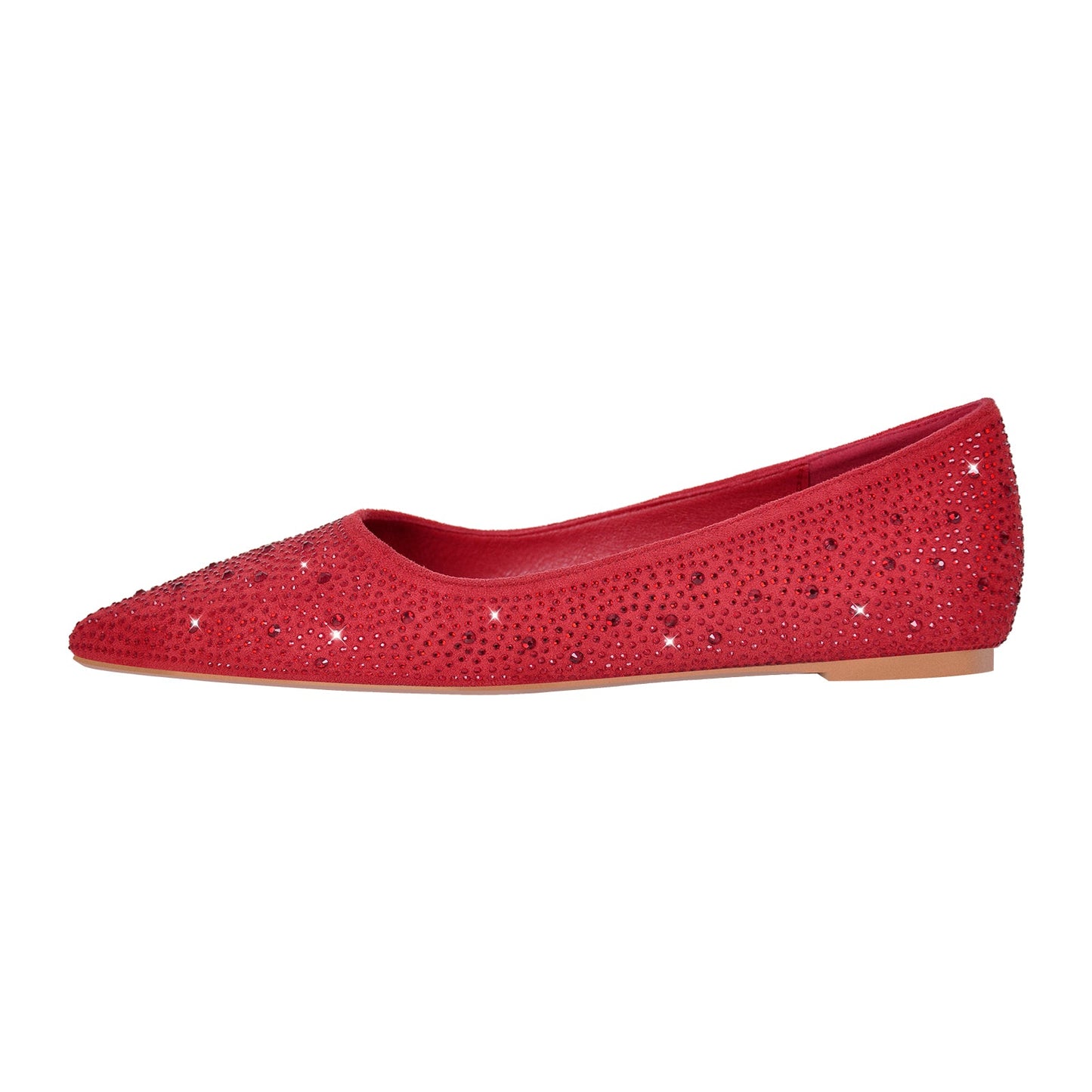 Rhinestone Pointed Toe Crossdressing Flats