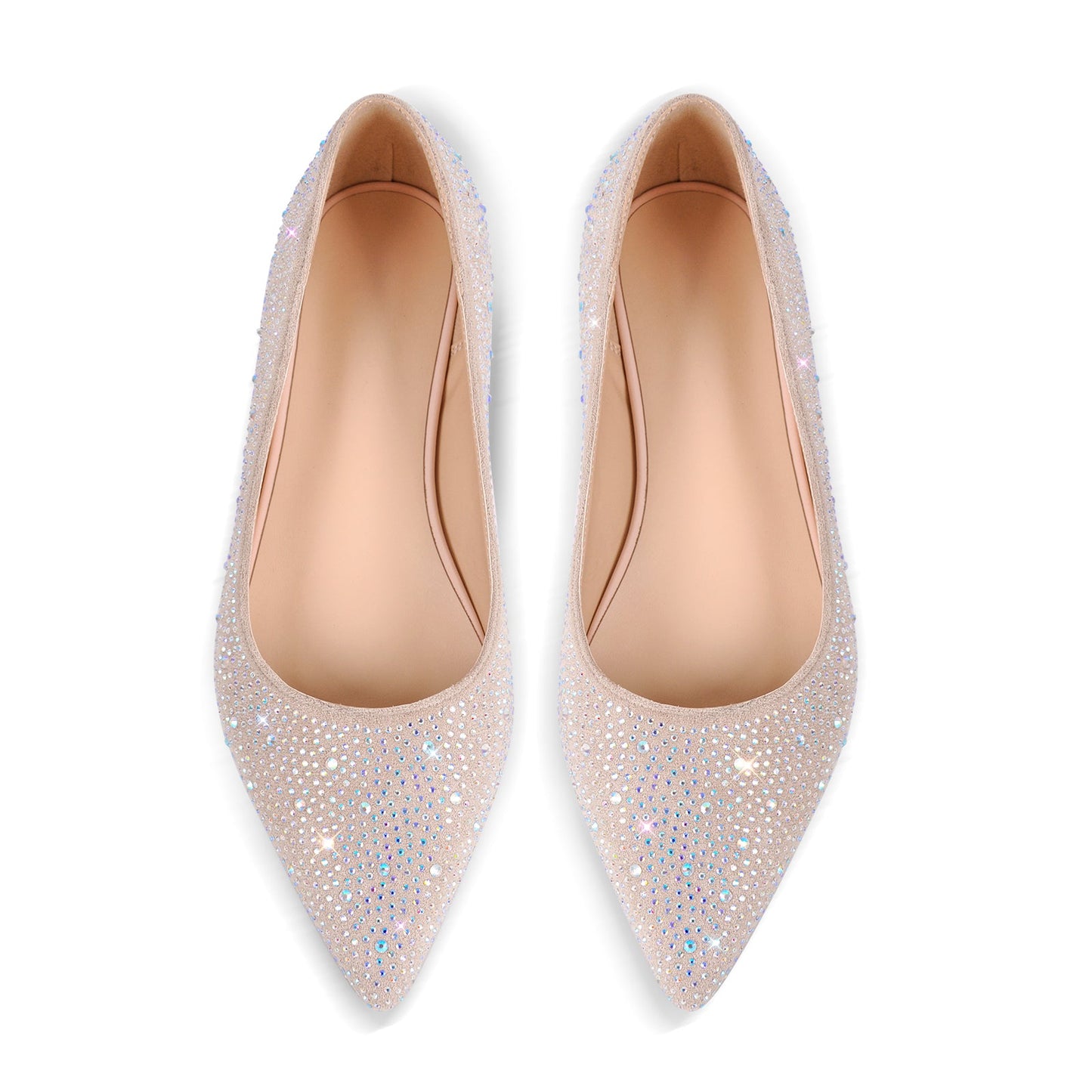 Rhinestone Pointed Toe Crossdressing Flats