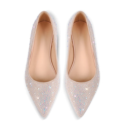 Rhinestone Pointed Toe Crossdressing Flats
