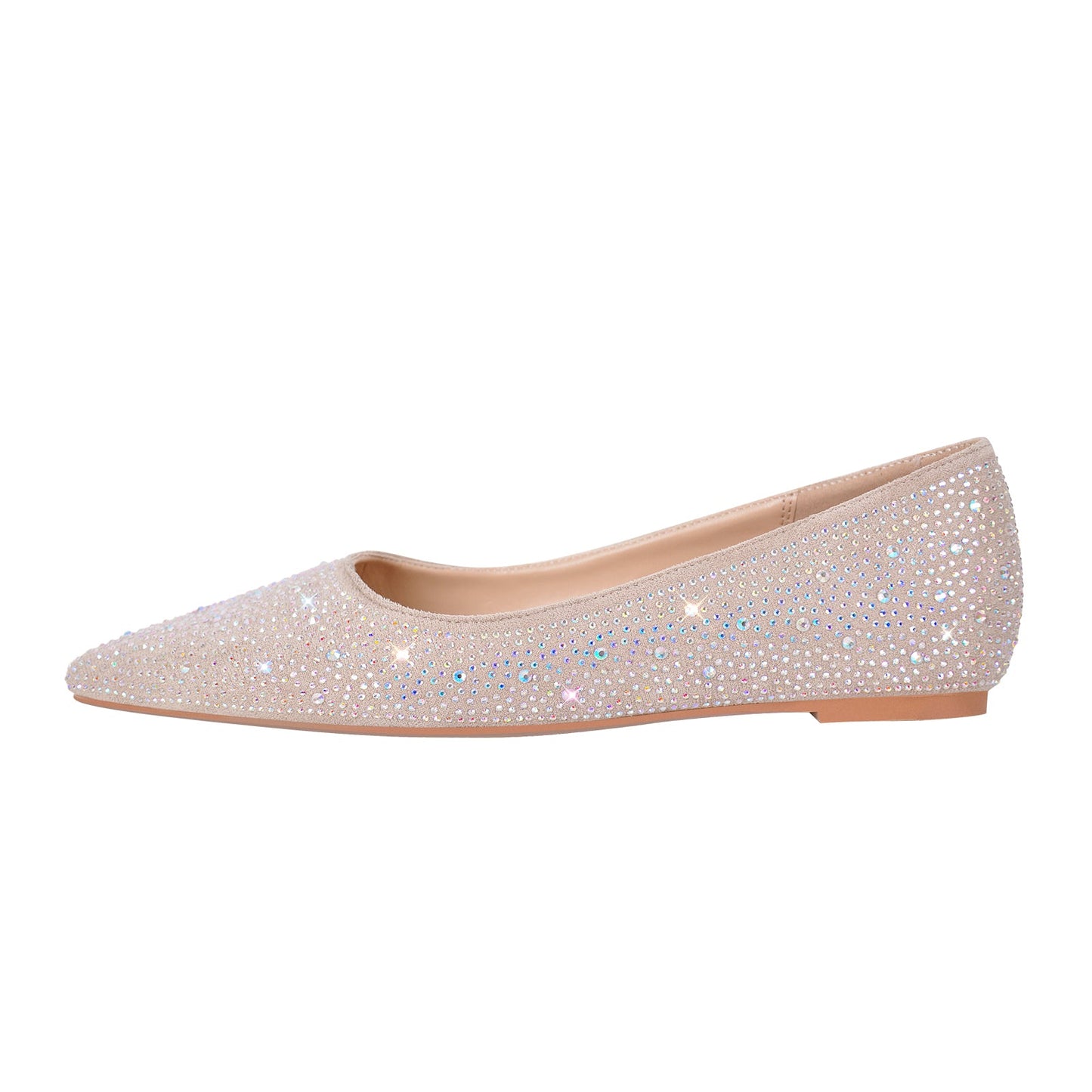 Rhinestone Pointed Toe Crossdressing Flats