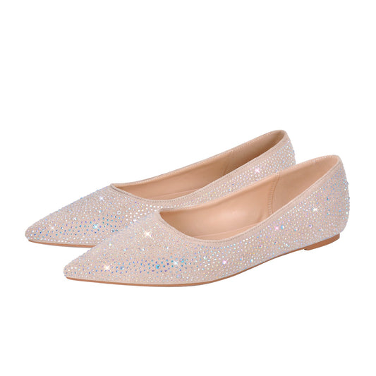 Rhinestone Pointed Toe Crossdressing Flats