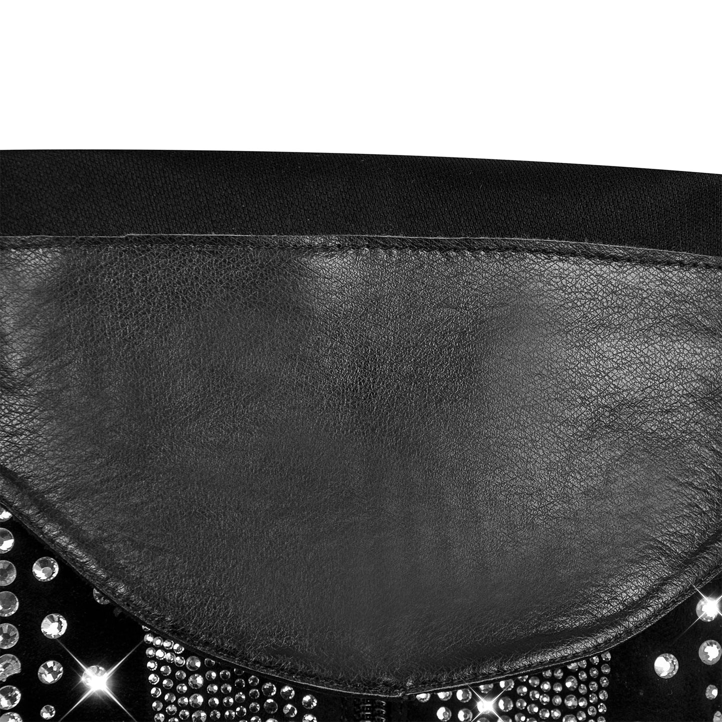Rhinestone Zipper Black Western Crossdressing Boots