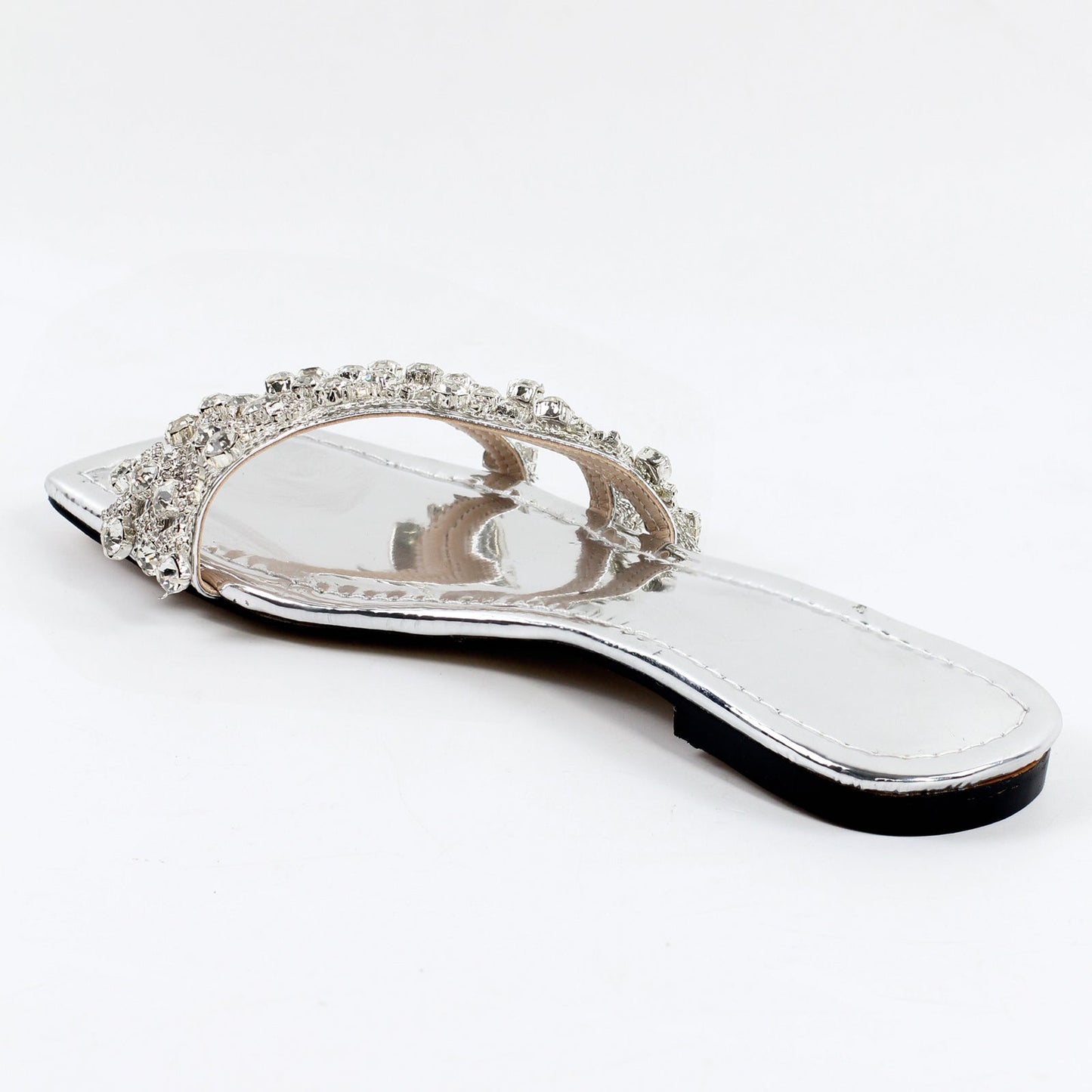 Rhinestone Straps Square Toe Crossdressing Flats