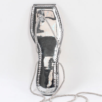 Silver Flip-Flops Lace-up Crossdressing Sandals