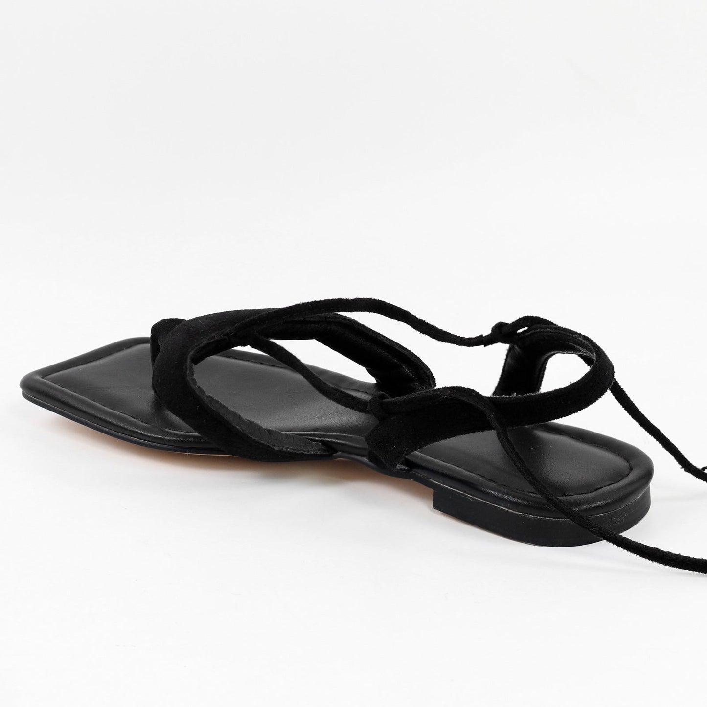 Square Toe Flip-Flops Lace-up Strap Crossdressing Flats