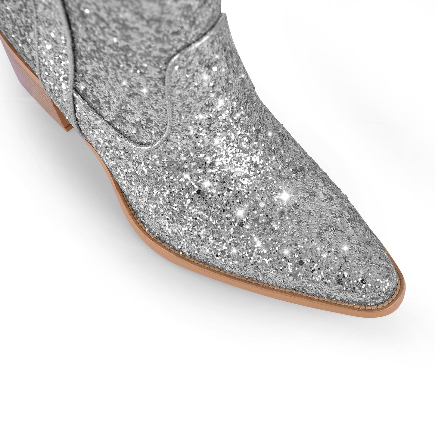 Glitter Chunky Heel Thigh High Crossdressing Boots