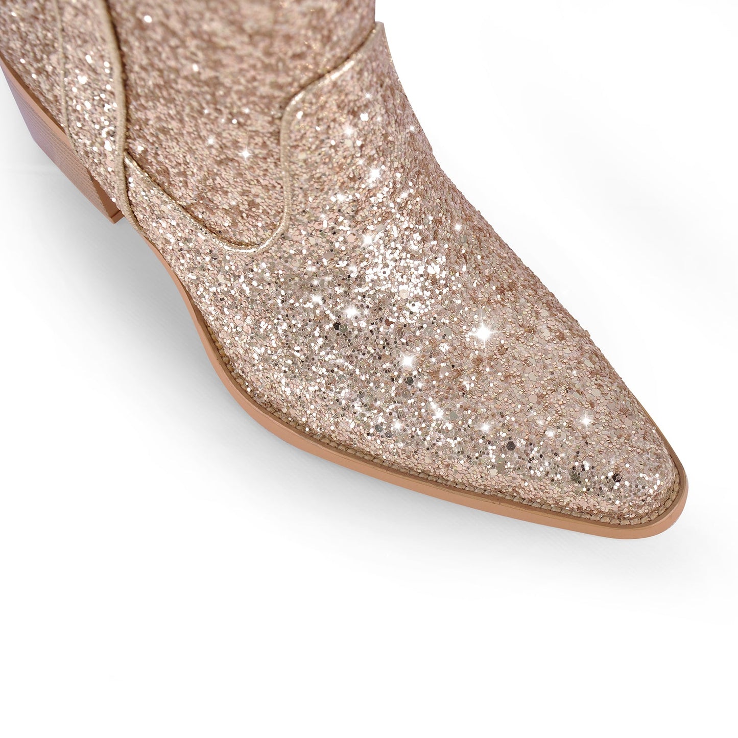 Glitter Chunky Heel Thigh High Crossdressing Boots
