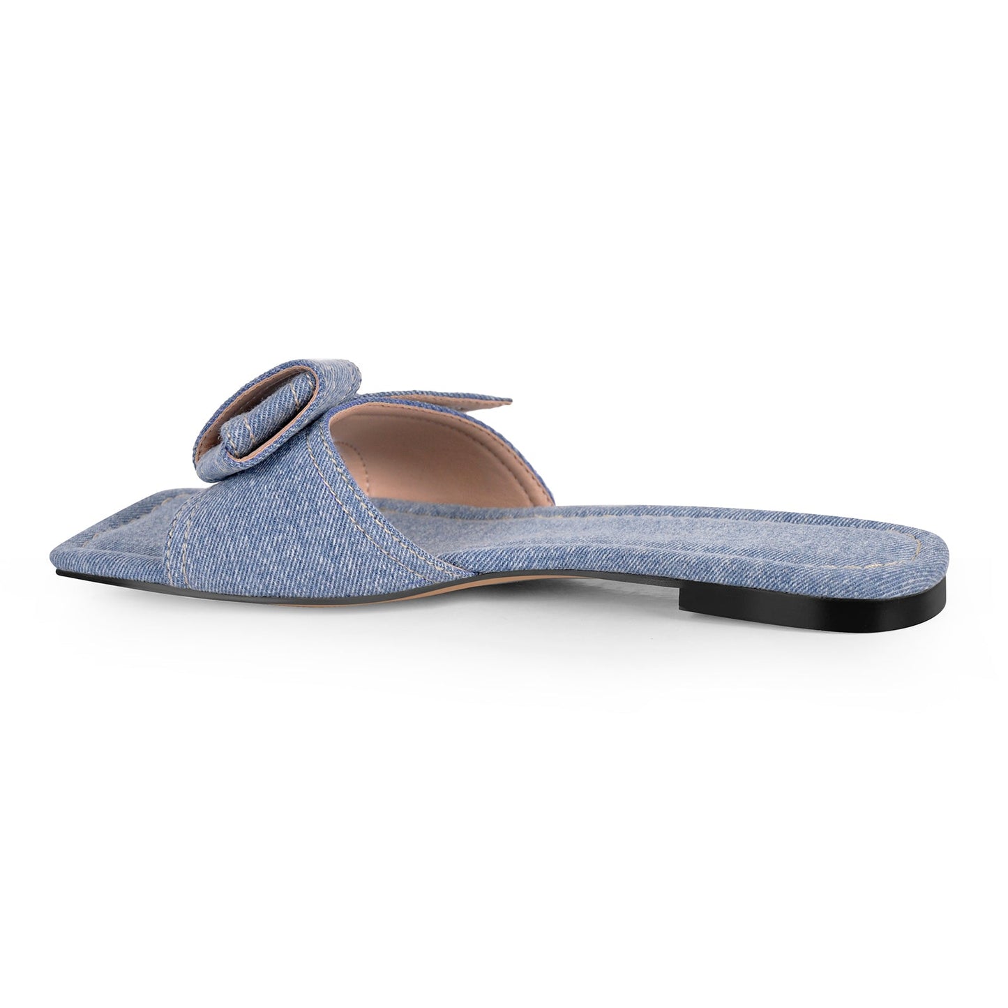 Denim Square Toe Sandals Crossdressing Flats