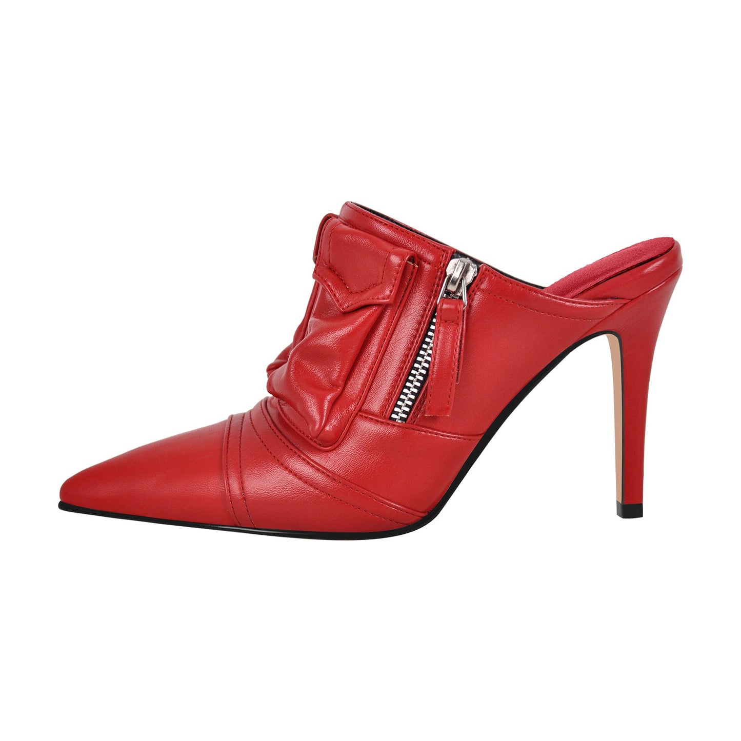 Denim Pointed Toe Stiletto Mules Crossdressing Pumps