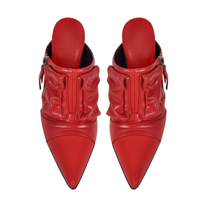 Denim Pointed Toe Stiletto Mules Crossdressing Pumps