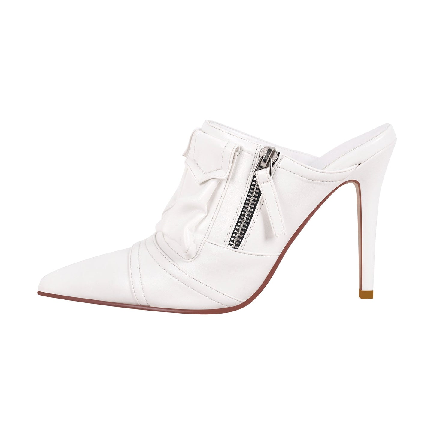 Denim Pointed Toe Stiletto Mules Crossdressing Pumps