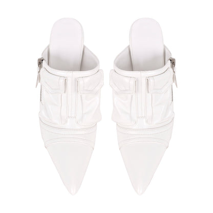 Denim Pointed Toe Stiletto Mules Crossdressing Pumps