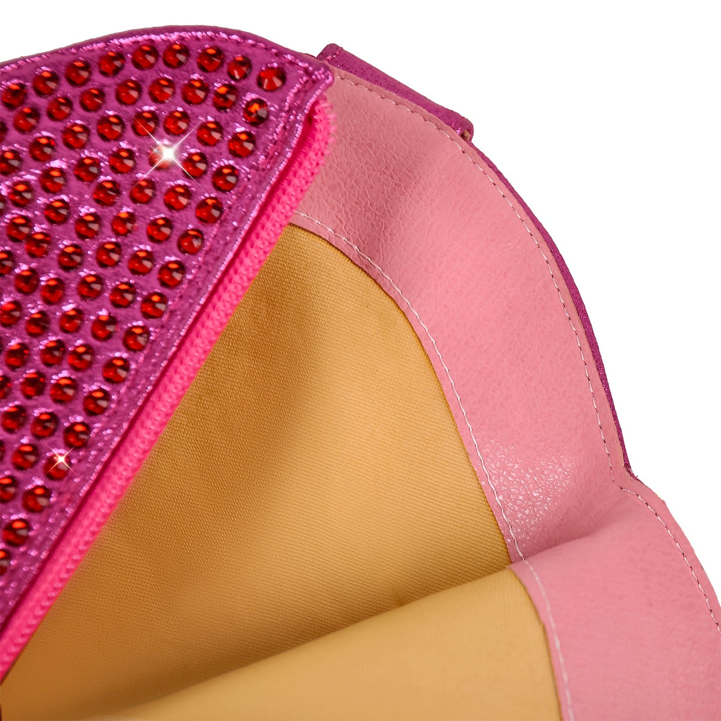 Rhinestone Pointed Toe Chunky Heel Crossdressing Ankle Boots