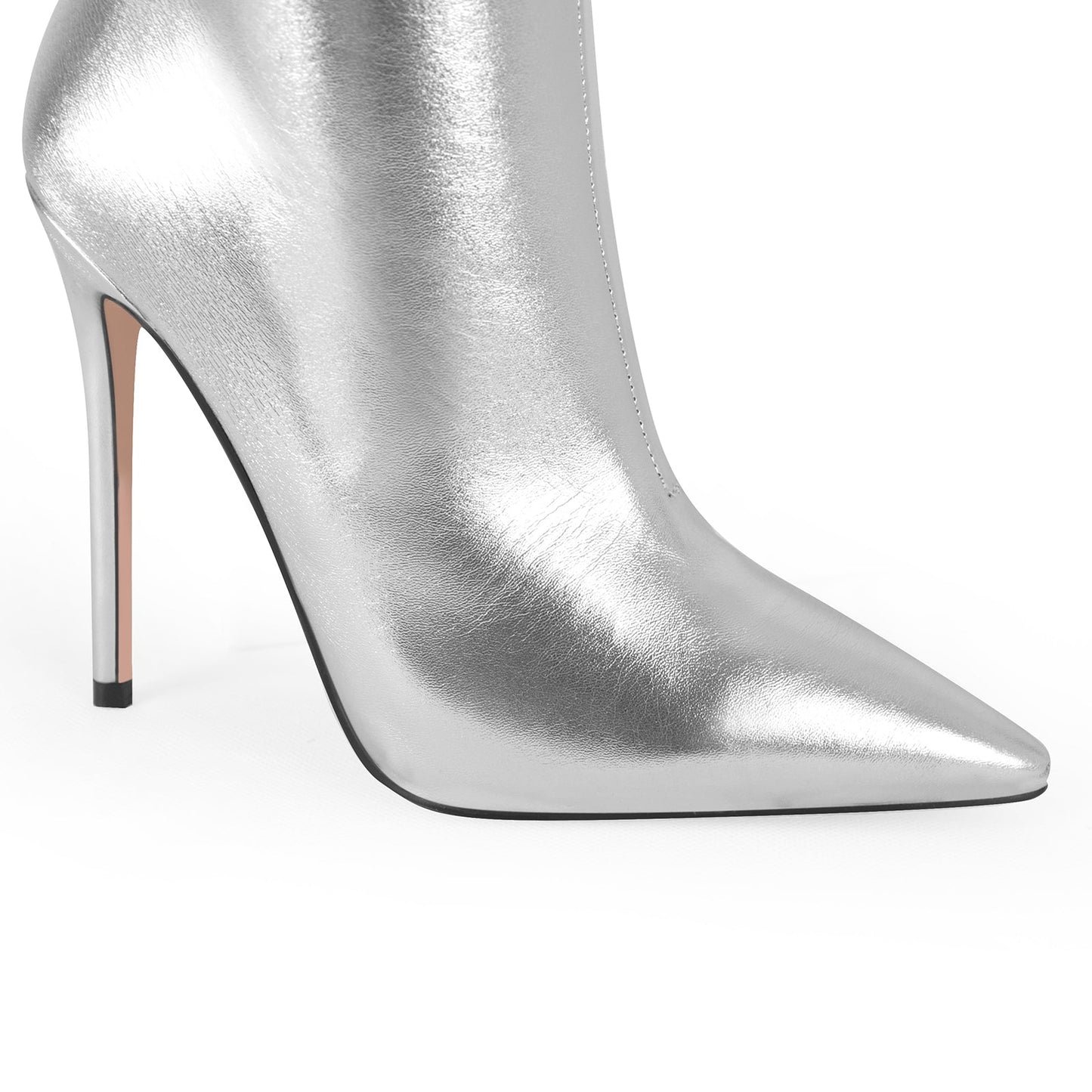 Metallic Pointed Toe Stiletto Over The Knee Crossdressing Boots