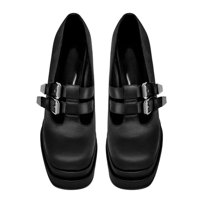 Double Platforms Chunky High Heel Crossdressing Pumps