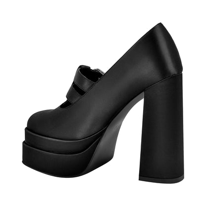 Double Platforms Chunky High Heel Crossdressing Pumps