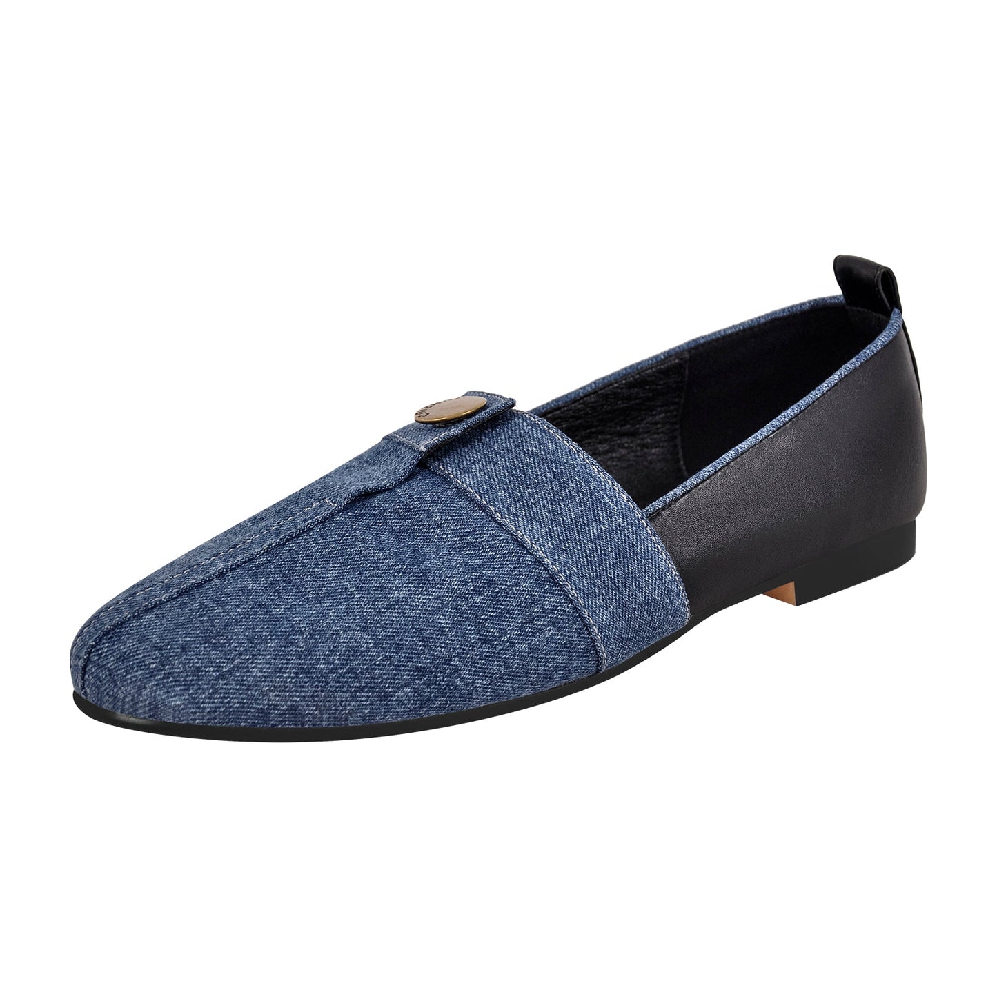 Denim Round Toe Crossdressing Flats