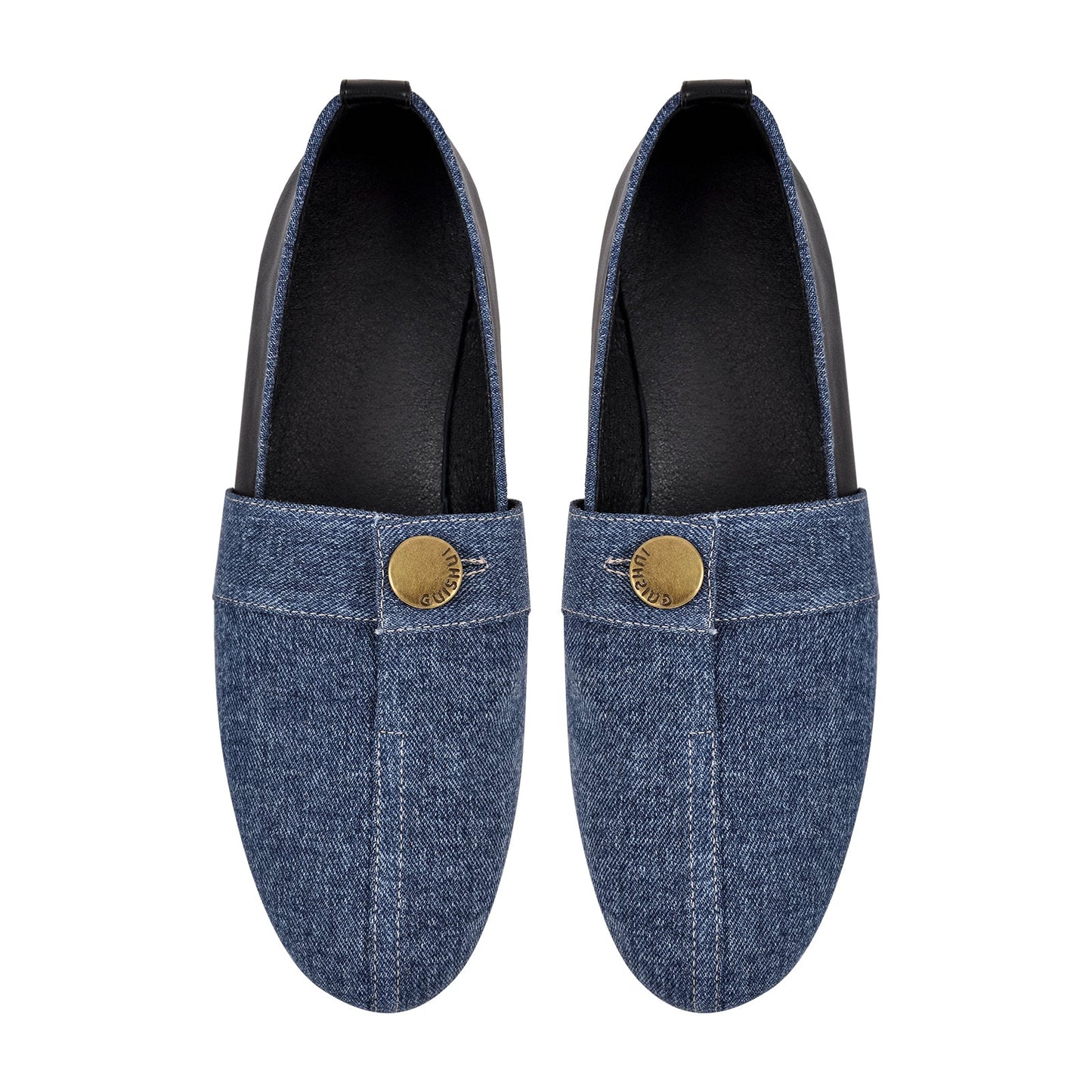 Denim Round Toe Crossdressing Flats