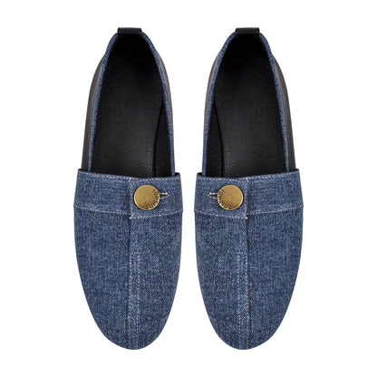 Denim Round Toe Crossdressing Flats