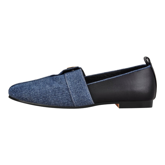 Denim Round Toe Crossdressing Flats