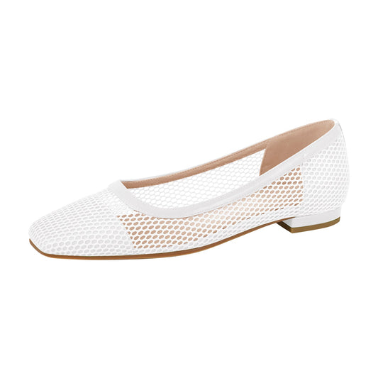 Square Toe Slip-on Hollow Daily Crossdressing Flats
