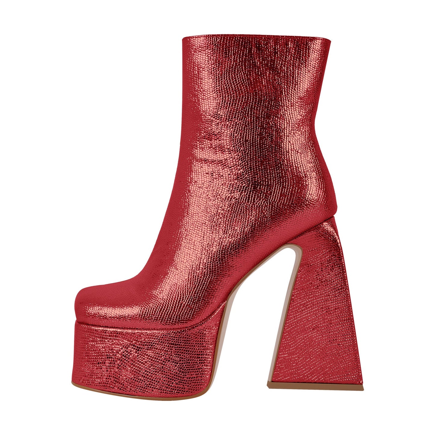 Chunky Ankle Boots Thick High Heels Platform Crossdressing Shoes