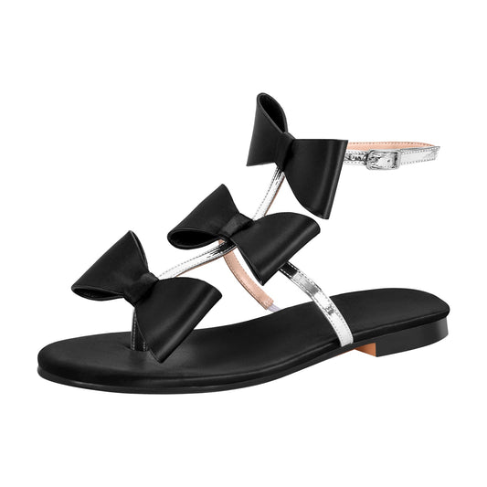 Bow Round Toe Ankle Strap Crossdressing Flats