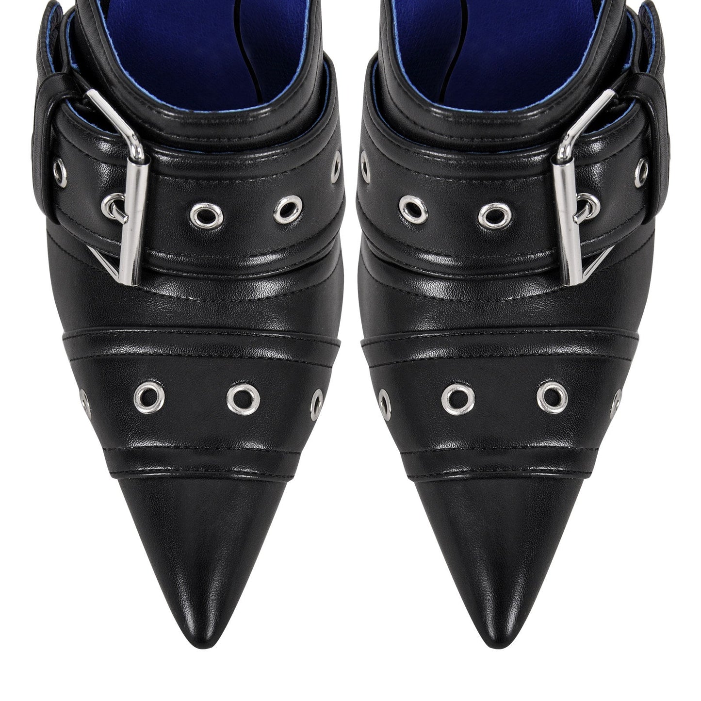 Double Buckle Strap Pointed Toe Stiletto Crossdressing Pumps