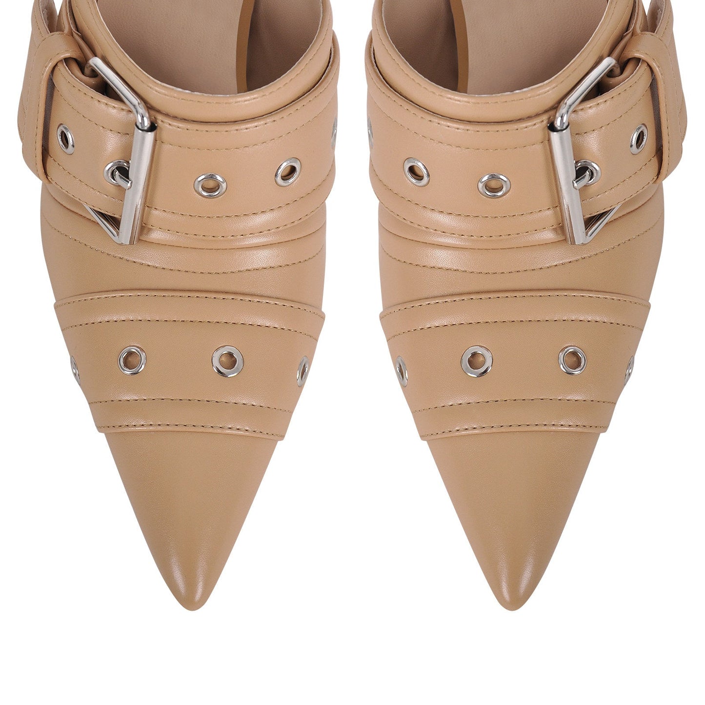 Double Buckle Strap Pointed Toe Stiletto Crossdressing Pumps