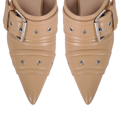 Double Buckle Strap Pointed Toe Stiletto Crossdressing Pumps