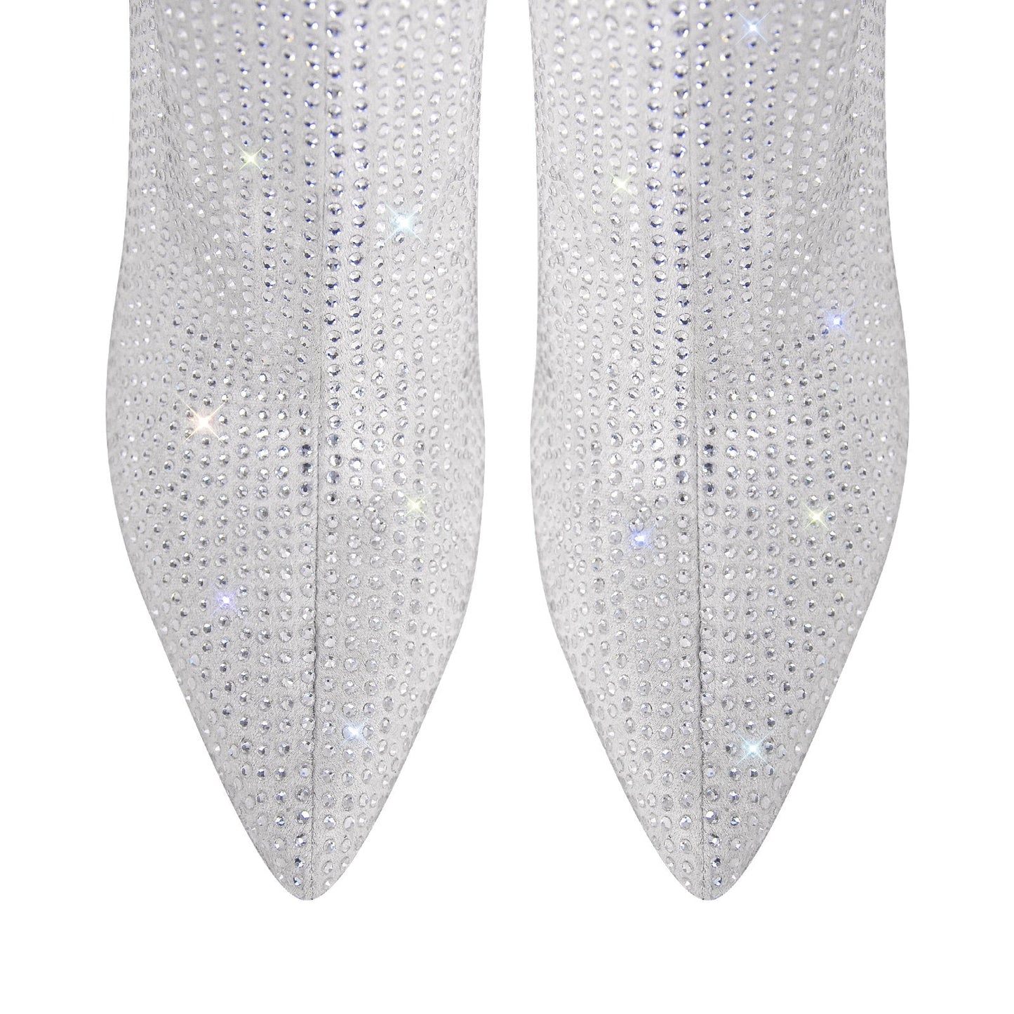 Rhinestone Pointed Toe High Heel Crossdressing Ankle Boots