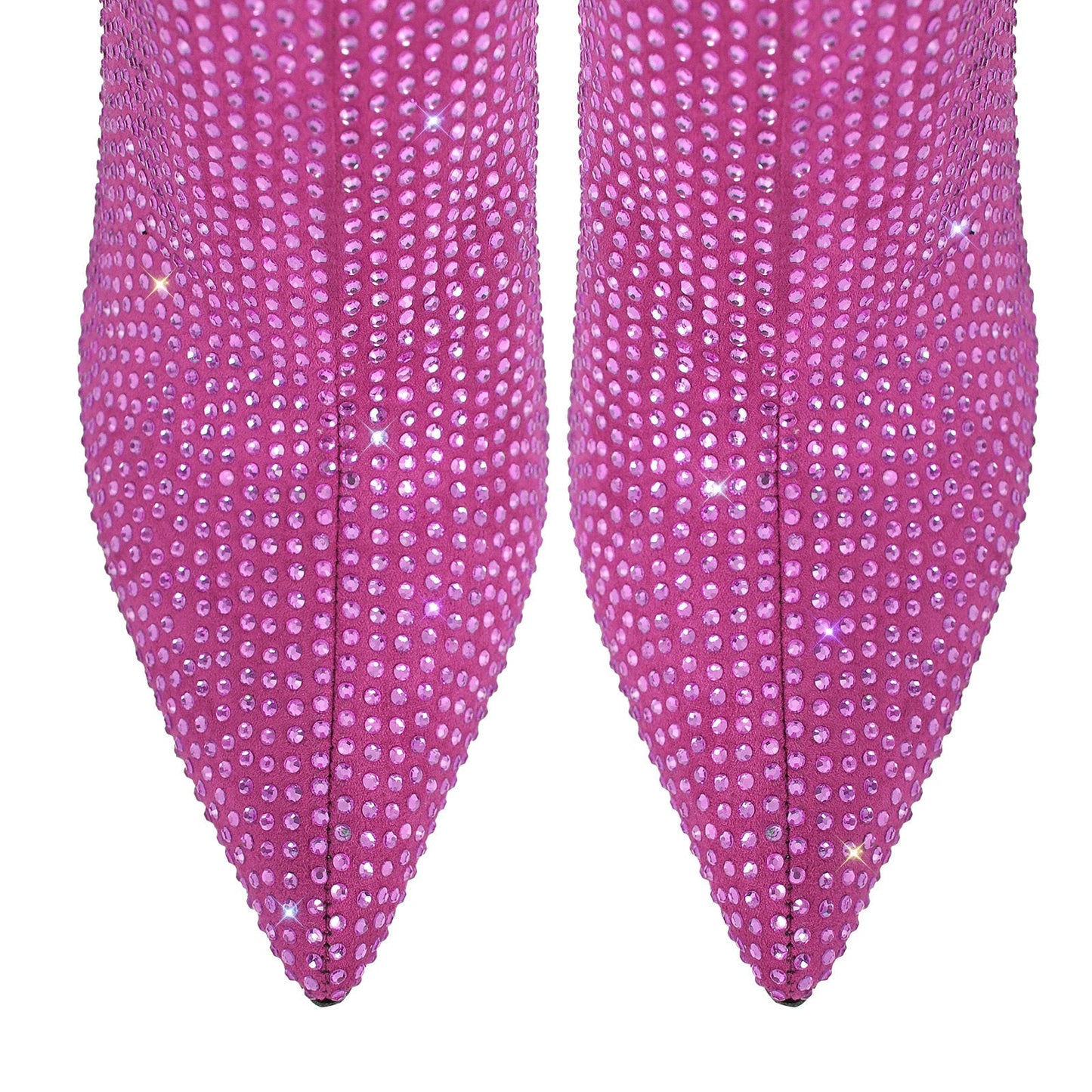 Rhinestone Pointed Toe High Heel Crossdressing Ankle Boots