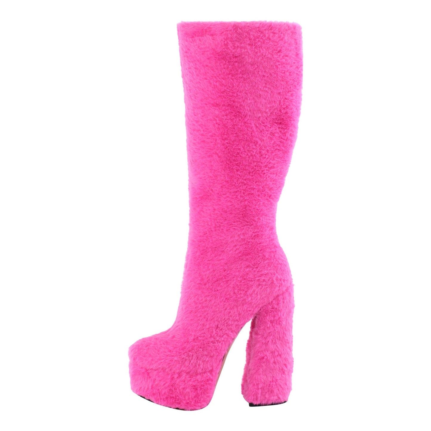 Pink Fur Platform High Heels Crossdressing Boots
