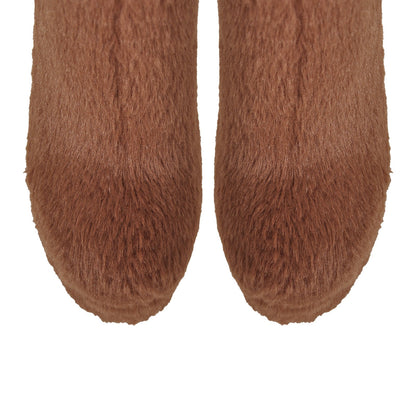 Pink Fur Platform High Heels Crossdressing Boots