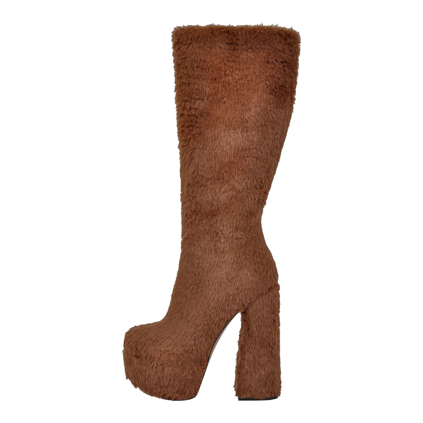 Pink Fur Platform High Heels Crossdressing Boots