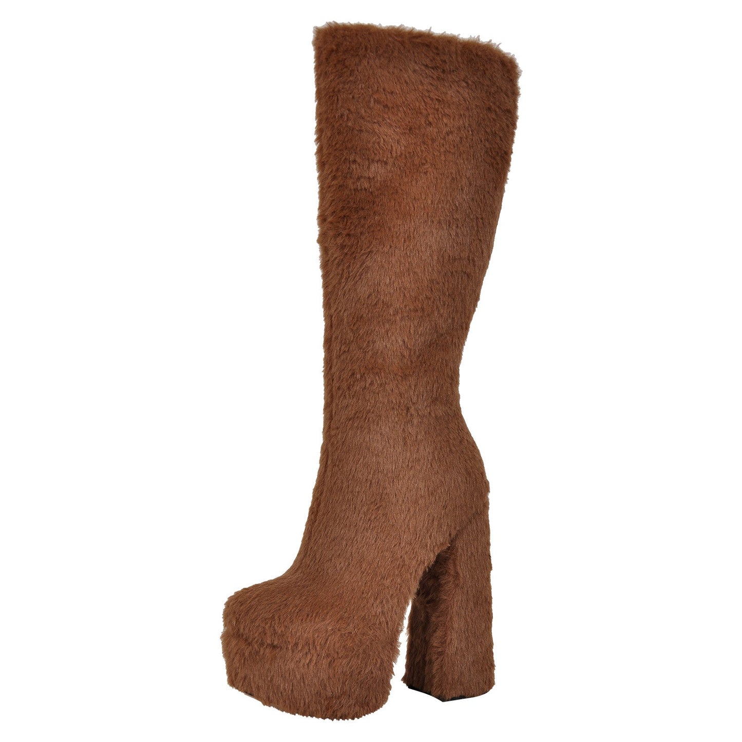 Pink Fur Platform High Heels Crossdressing Boots