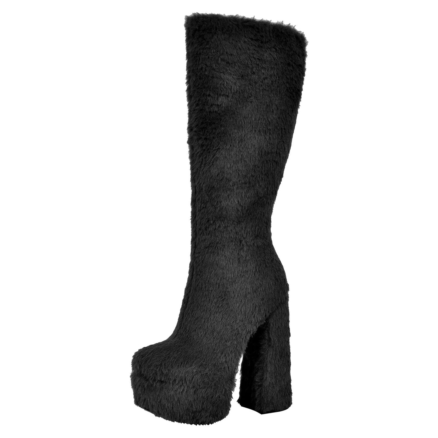 Pink Fur Platform High Heels Crossdressing Boots