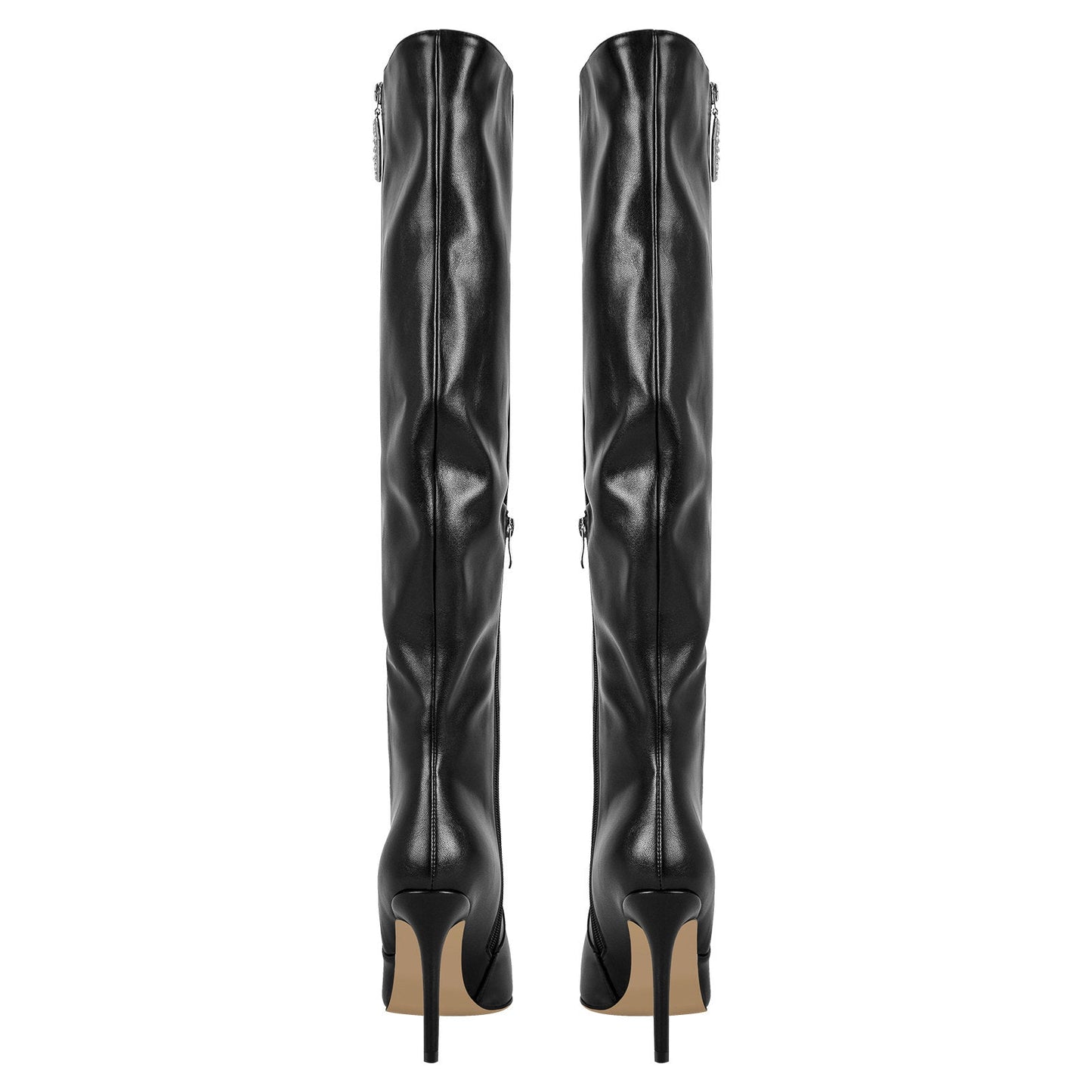 Pointed Toe Zipper Over The Knee Crossdressing Stilettos Boots