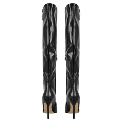 Pointed Toe Zipper Over The Knee Crossdressing Stilettos Boots