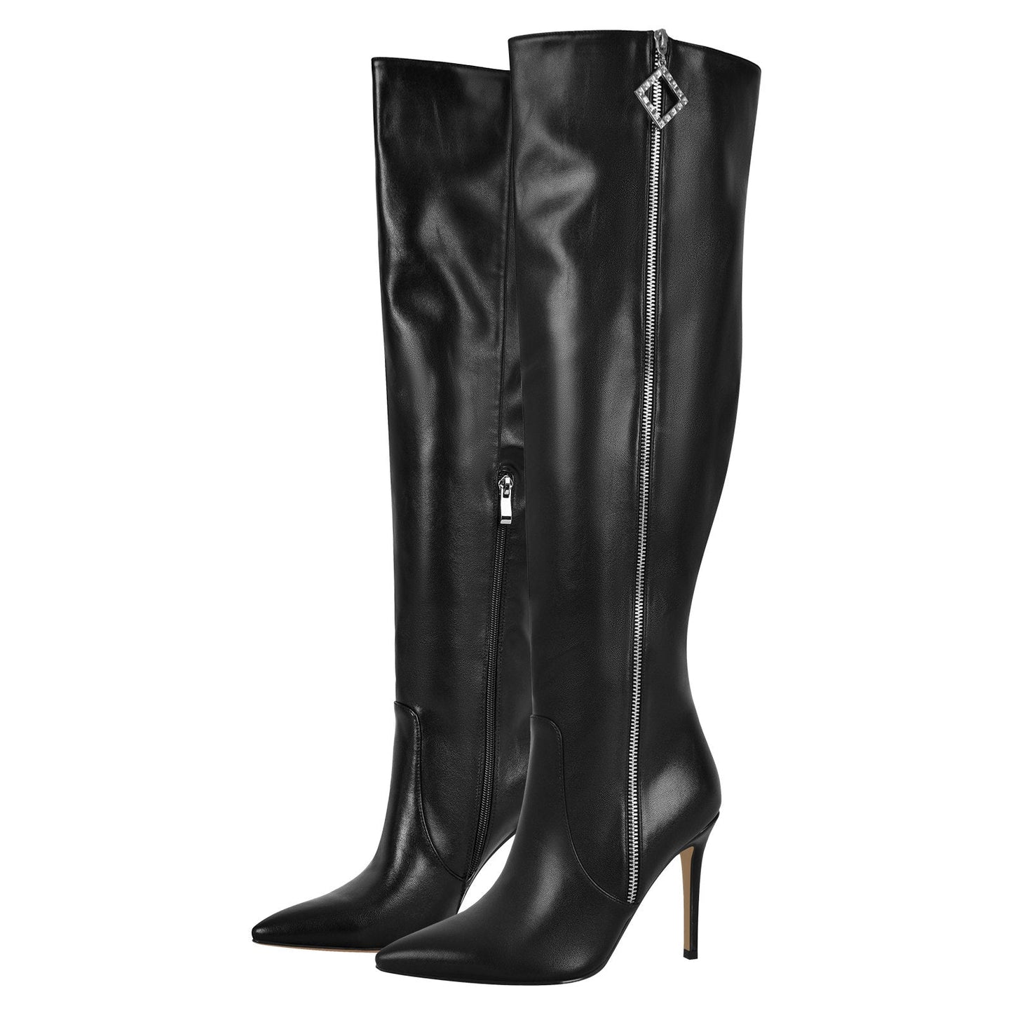 Pointed Toe Zipper Over The Knee Crossdressing Stilettos Boots