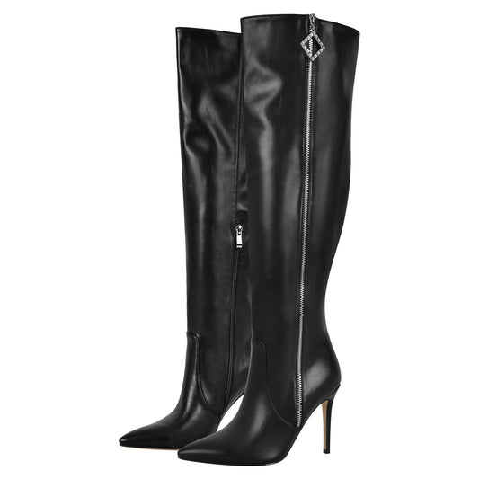 Pointed Toe Zipper Over The Knee Crossdressing Stilettos Boots