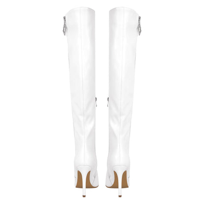 Pointed Toe Zipper Over The Knee Crossdressing Stilettos Boots