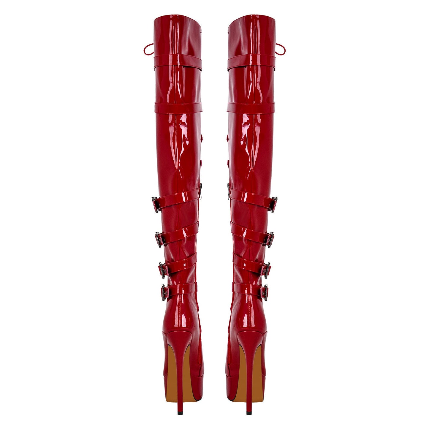 Buckles Round Toe Stilettos Over The Knee Crossdressing Platform Boots
