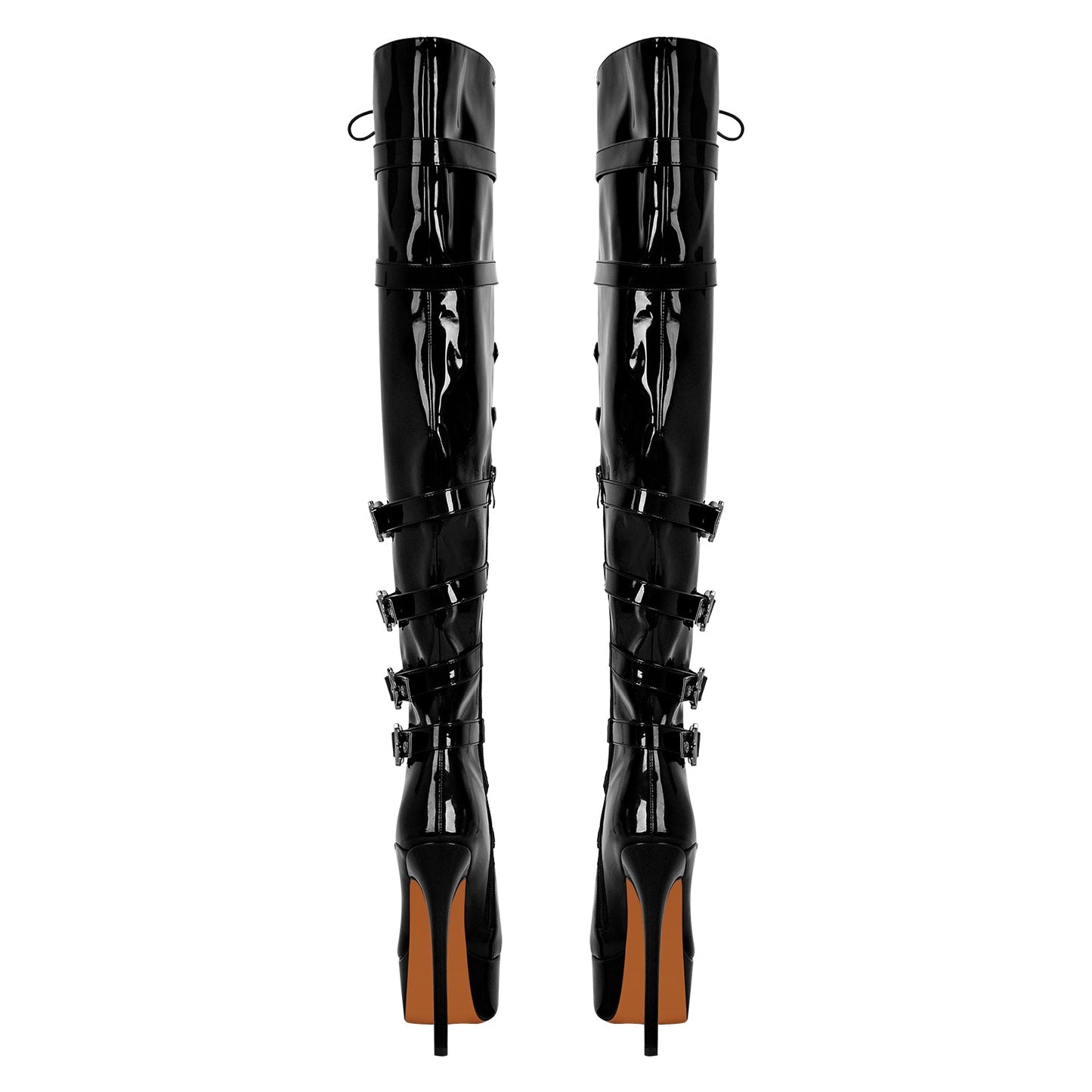 Buckles Round Toe Stilettos Over The Knee Crossdressing Platform Boots