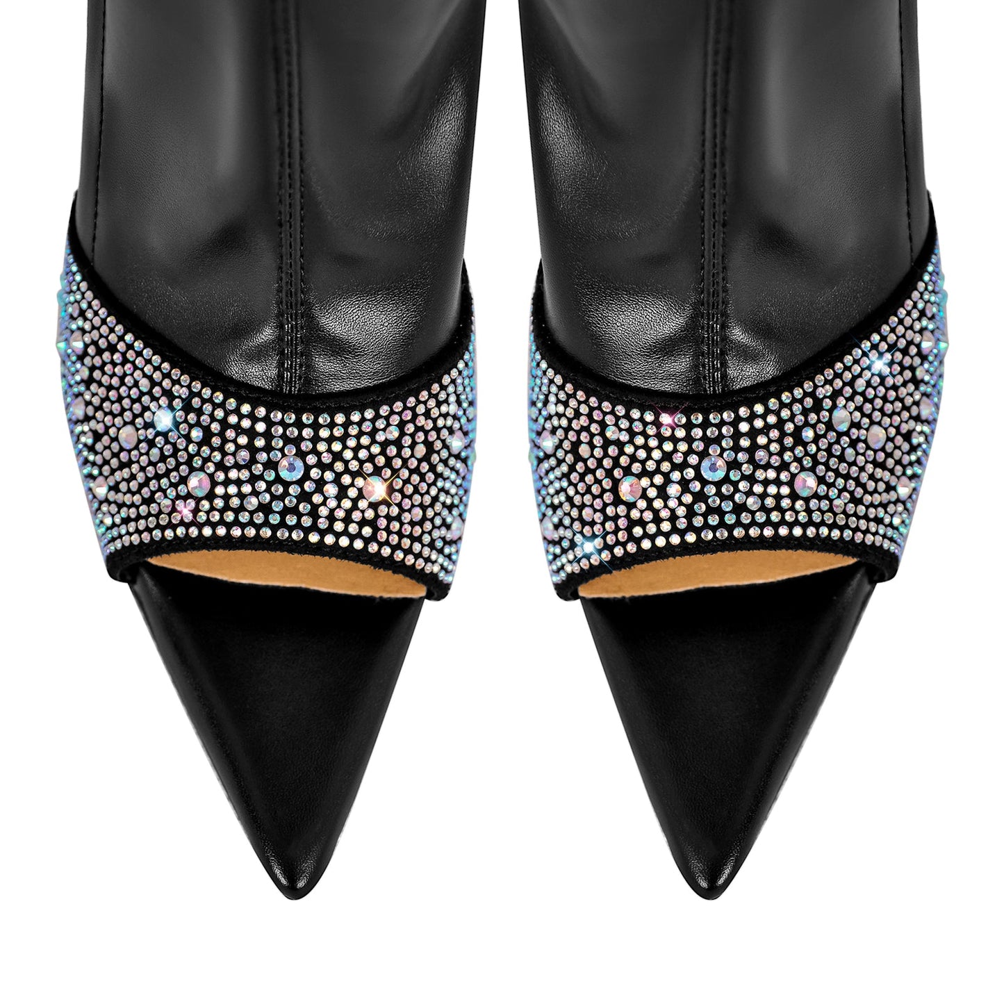 Rhinestone Pointed Toe High Stiletto Over The Knee Crossdressing Boots